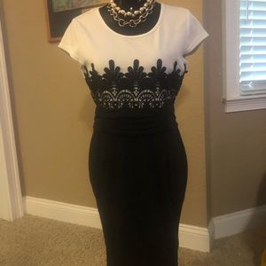 Cotton black and white dress